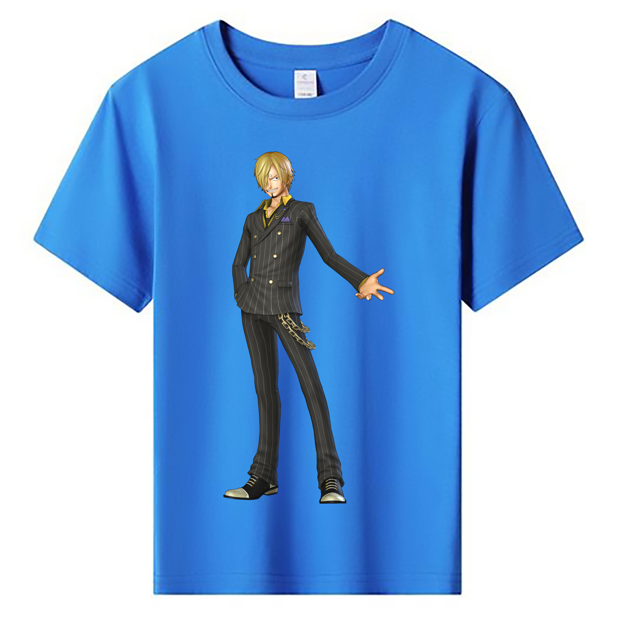 （画像用） ワンピース サンジ ONE PIECE Sanji 綿100％キッズTシャツ（フロントプリント）